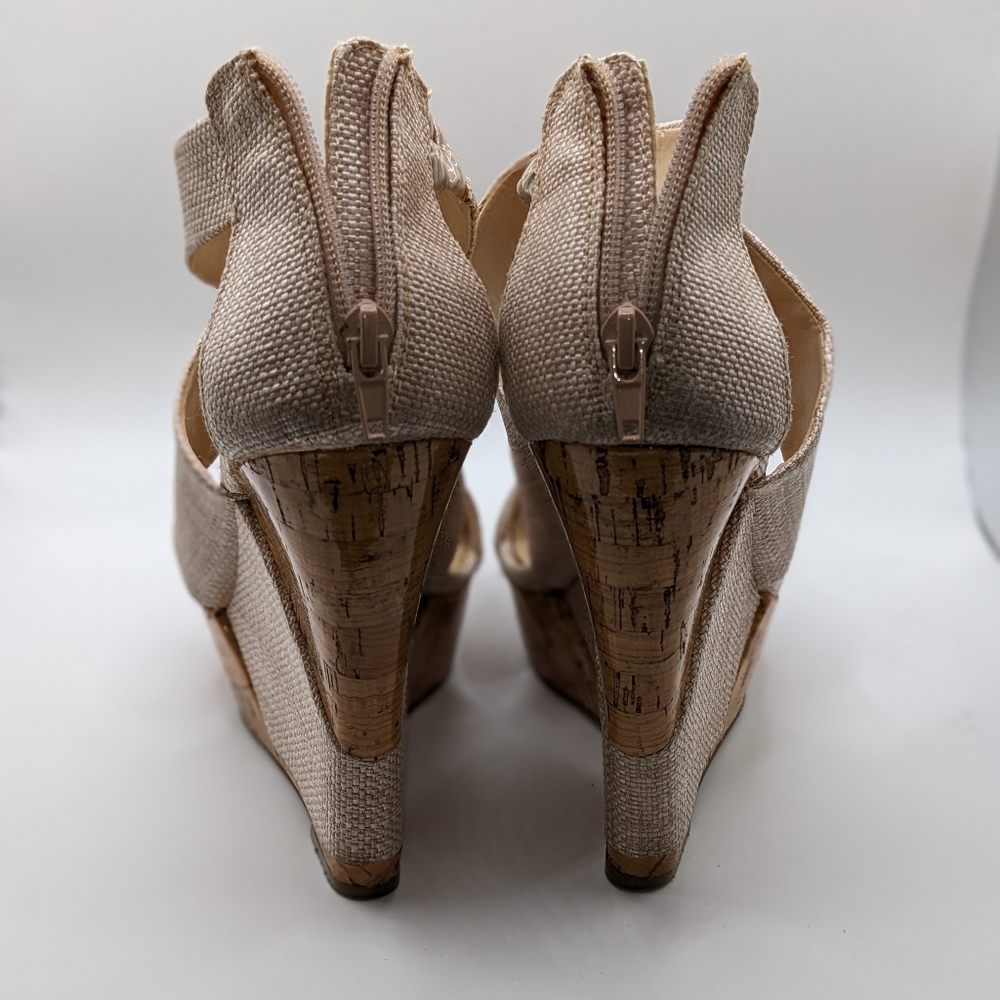 BCBGeneration Rando Corkwood Platform Wedges SIZE 9.5 - Picture 3 of 3